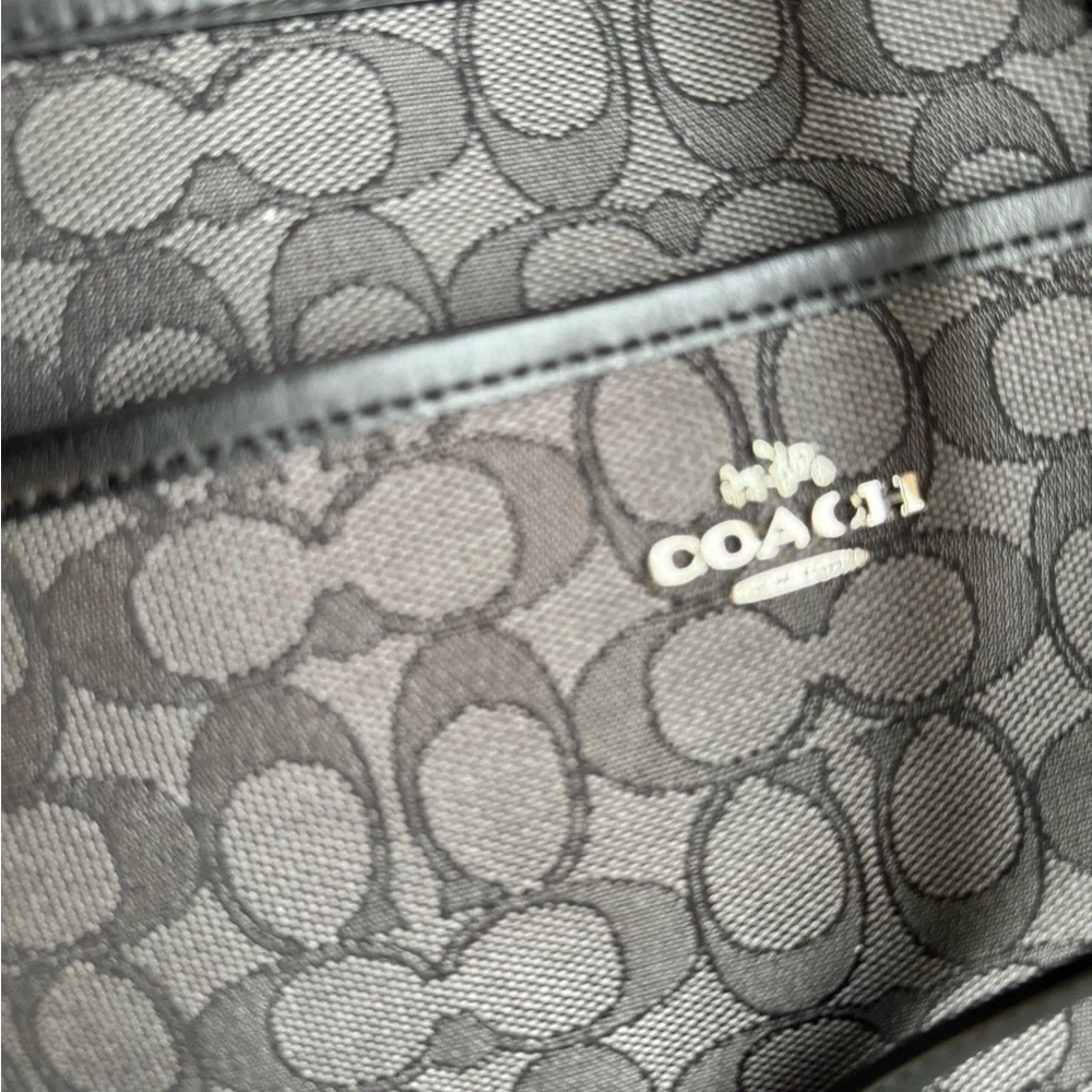 Coach Signature Black and Gray Messenger Bag